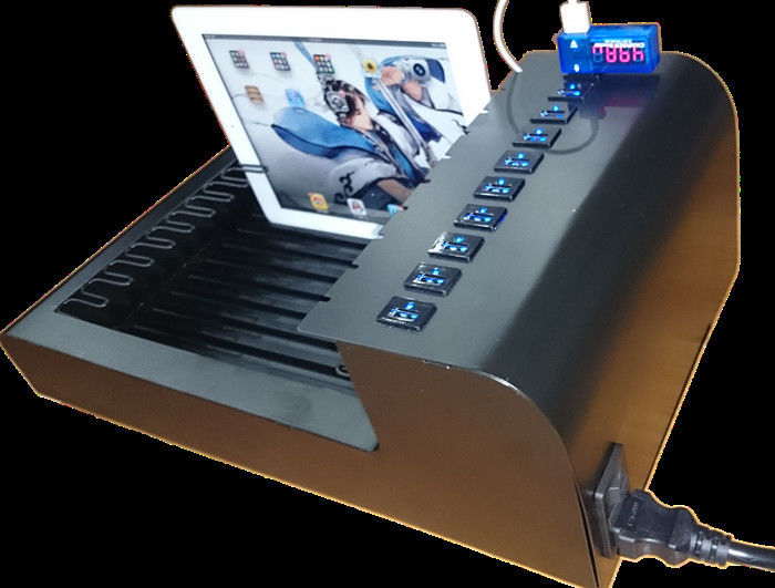 Thép không gỉ 10 Port Tabletop Trạm sạc USB cho điện tử / Ipad / Điện thoại di động