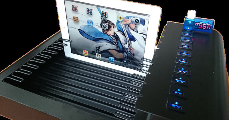 Thép không gỉ 10 Port Tabletop Trạm sạc USB cho điện tử / Ipad / Điện thoại di động