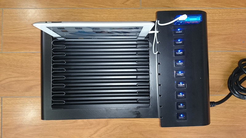 Thép không gỉ 10 Port Tabletop Trạm sạc USB cho điện tử / Ipad / Điện thoại di động