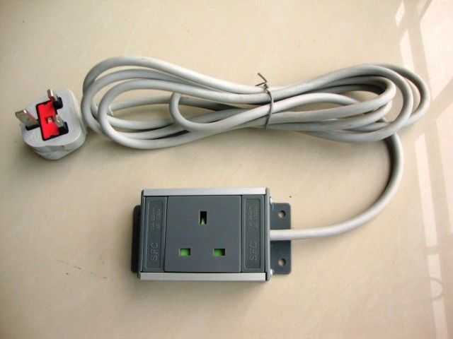 1 Receptacle Châu Âu Power Strip, UK Đơn vị phân phối điện với dây mở rộng