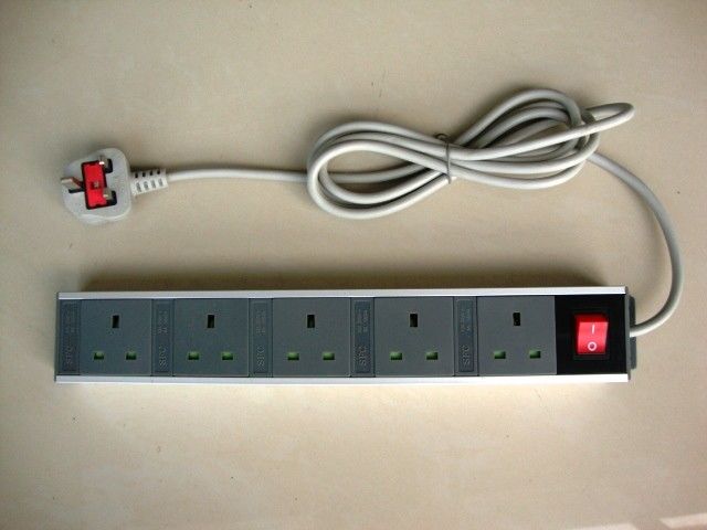 5 Outlet Châu Âu Power Strip Với Dây Mở Rộng, Flat Cắm Power Strip 250 V