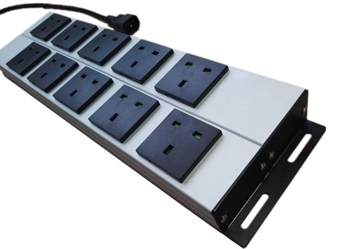 Gắn kết 10 Way kim loại Power Strip, đa ổ cắm mở rộng dây với gắn clip