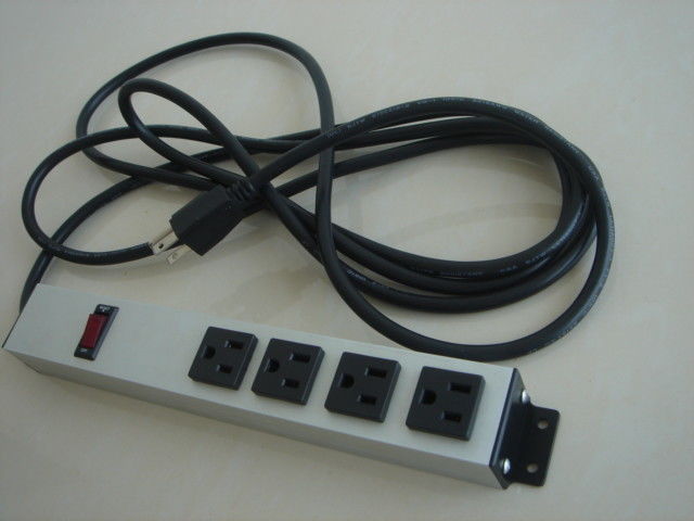 Chống thấm Rack Mount PDU Power Strip 4 Way, đa cổng mở rộng dây Heavy Duty