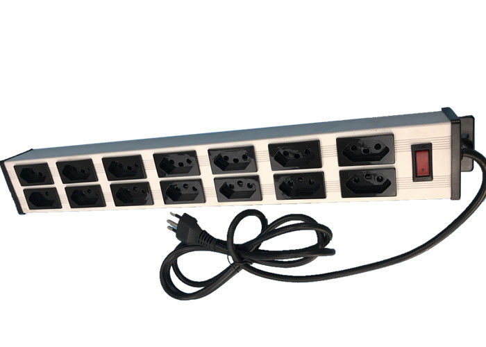 Điện 14 Way 19 "Brazil Đa Ổ Cắm Mở Rộng Cord Với Switch 10 Amp 250 V