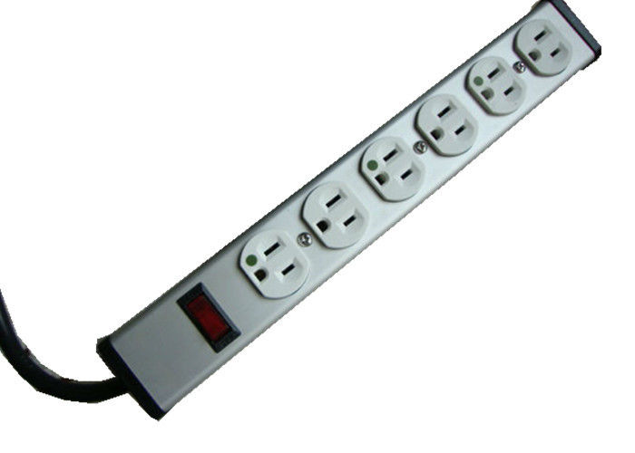15 Ft Đa Outlet Power Strip 6 Cắm Bệnh viện lớp, Mountable Power Bar Trọng lượng thấp