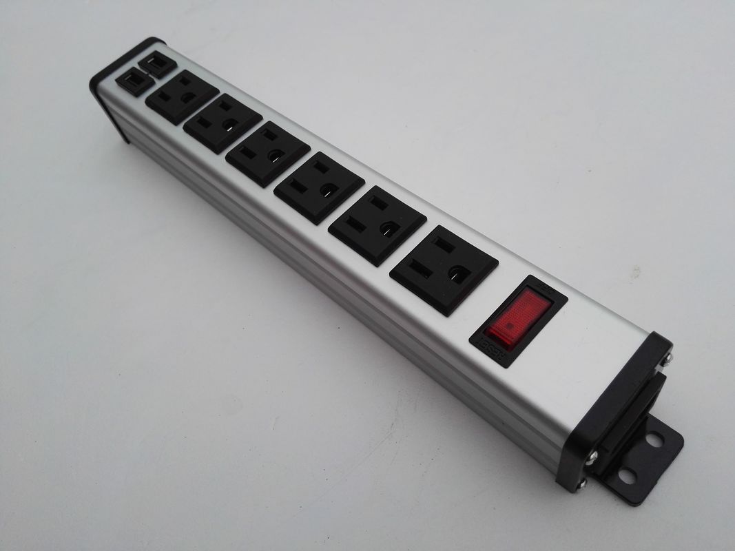 Ổ cắm đa cổng 6 cổng với bộ sạc cổng USB kép với bộ điều khiển chuyển mạch tắt