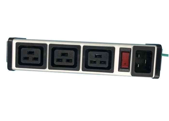 Bộ vỏ phân phối điện PDU vỏ nhôm 3 chiều có công tắc điều khiển IEC 320 C19