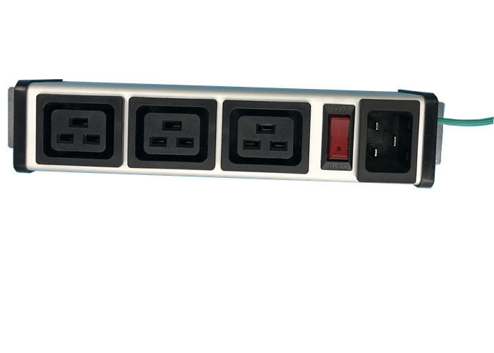 Bộ vỏ phân phối điện PDU vỏ nhôm 3 chiều có công tắc điều khiển IEC 320 C19