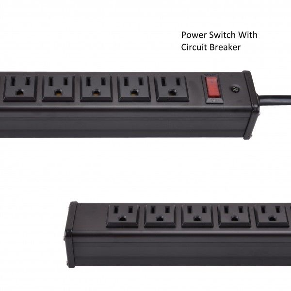 Kim loại 24 Way đa Outlet Power Strip với 15 'cực dài mở rộng dây Mỹ