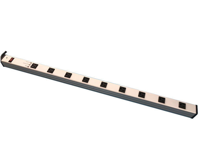 9 Outlet dải nguồn mỏng với On Off Switch, bảo vệ tăng Power Bar 15A 125VAC