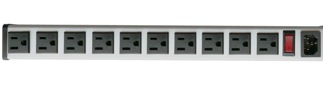 5 đến 14 "15 Amp kim loại Hardwired Power Strip với 10 cửa hàng không có dây điện và cắm