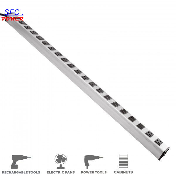Heavy Duty Slim đa Outlet Power Strip, 20 Outlet nối đất đa cắm dây mở rộng