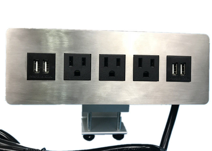 Ổ cắm điện cho máy tính để bàn Edge Mount với cổng USB 4, 3 bộ phân phối dữ liệu / nguồn