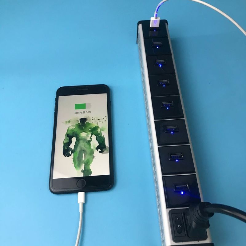 Bộ nguồn 8 cổng USB cho điện thoại di động và máy tính bảng, Bộ sạc nhiều USB với ổ cắm 5V 2.1A