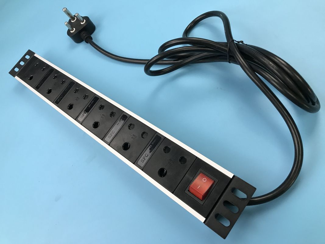 6 ổ cắm nhiều ổ cắm điện, phích cắm bằng kim loại phẳng Nam Phi Power Bar Cài đặt dọc