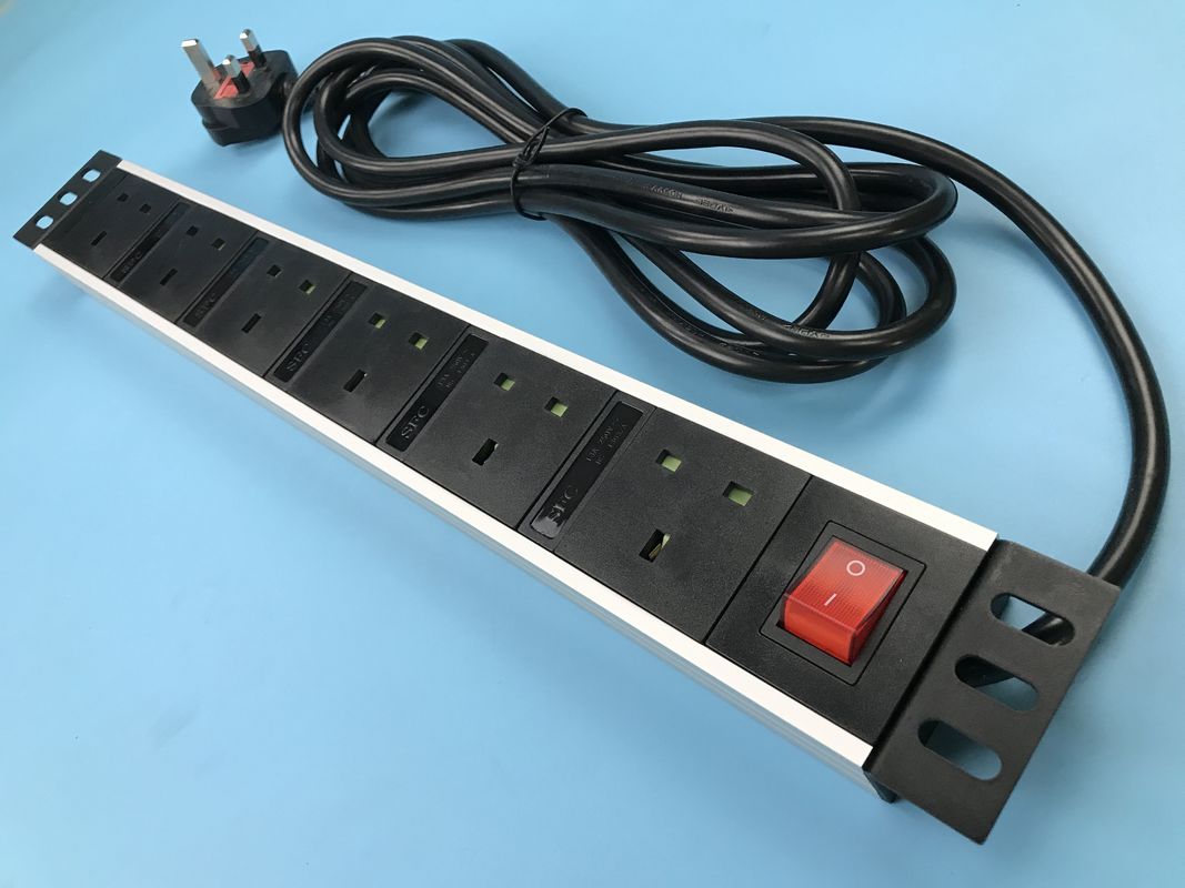 250V 6 Vương quốc Anh Jack cắm Nhiều ổ cắm điện với cáp 2m Ổ cắm thông minh Sáu Anh