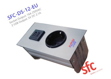 5 v 2.1A Embedded Tabletop Đồ Nội Thất Ổ Cắm Điện Với Độc EU Cắm / Kép USB Sạc