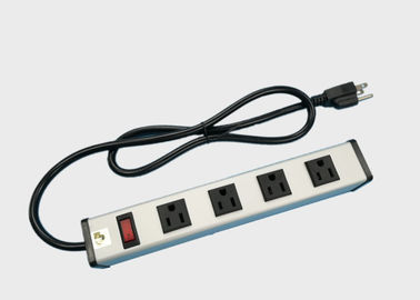 Kim loại 4 Way đa Outlet Power Strip Với On Off Switch cho hội thảo / văn phòng